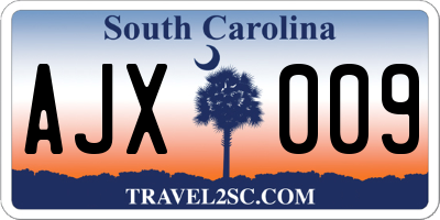 SC license plate AJX009
