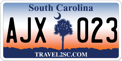 SC license plate AJX023