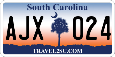 SC license plate AJX024