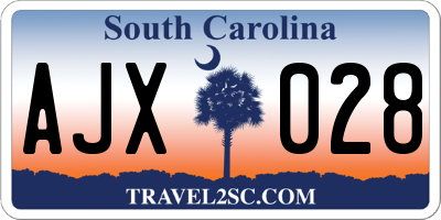 SC license plate AJX028