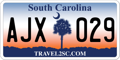 SC license plate AJX029