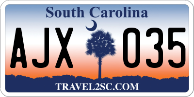 SC license plate AJX035