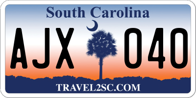 SC license plate AJX040