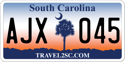 SC license plate AJX045