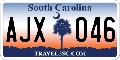SC license plate AJX046