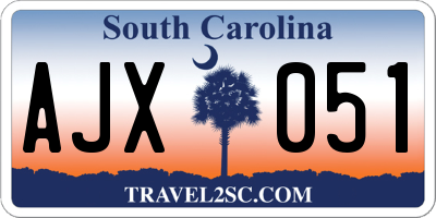 SC license plate AJX051