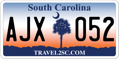 SC license plate AJX052
