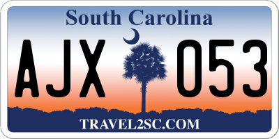SC license plate AJX053