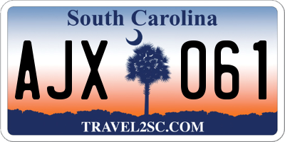 SC license plate AJX061