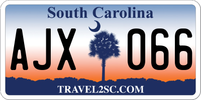 SC license plate AJX066
