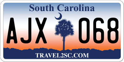 SC license plate AJX068