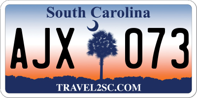 SC license plate AJX073