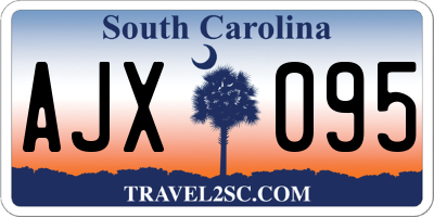 SC license plate AJX095