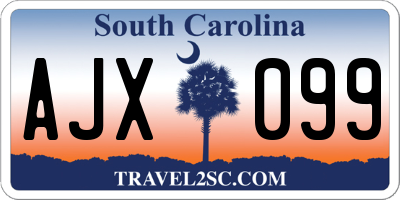SC license plate AJX099