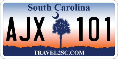 SC license plate AJX101