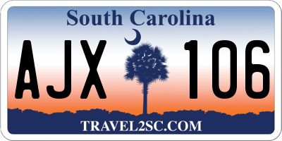 SC license plate AJX106