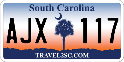 SC license plate AJX117