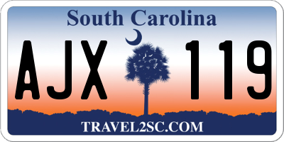 SC license plate AJX119