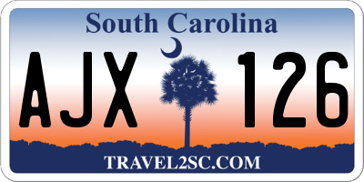 SC license plate AJX126