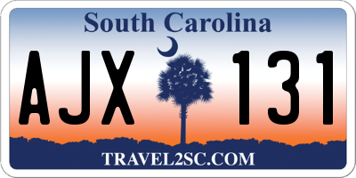 SC license plate AJX131