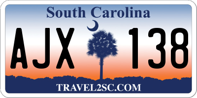SC license plate AJX138
