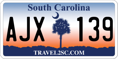 SC license plate AJX139