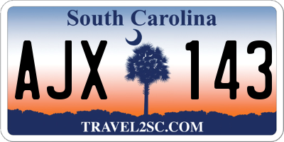 SC license plate AJX143