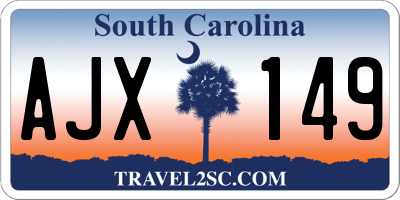 SC license plate AJX149