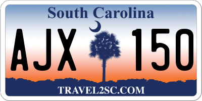 SC license plate AJX150