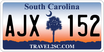 SC license plate AJX152