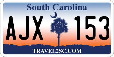 SC license plate AJX153
