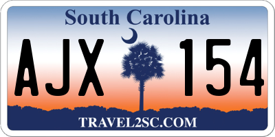 SC license plate AJX154