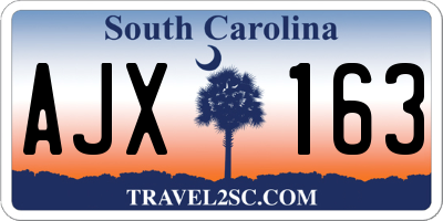 SC license plate AJX163