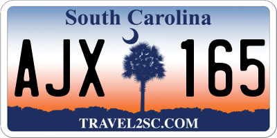 SC license plate AJX165