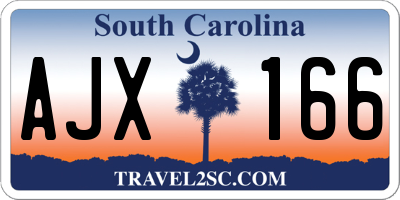 SC license plate AJX166