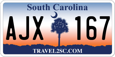 SC license plate AJX167