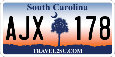 SC license plate AJX178