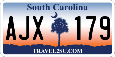 SC license plate AJX179