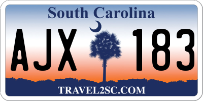 SC license plate AJX183
