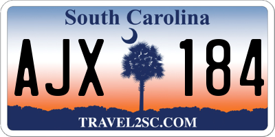 SC license plate AJX184