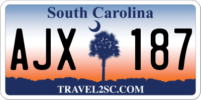 SC license plate AJX187