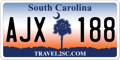 SC license plate AJX188
