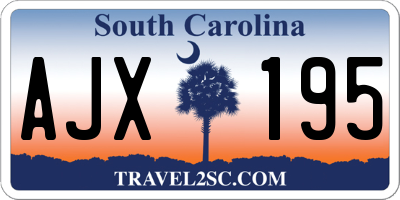 SC license plate AJX195