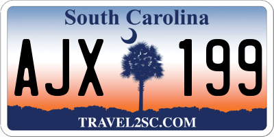 SC license plate AJX199