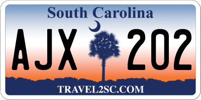 SC license plate AJX202