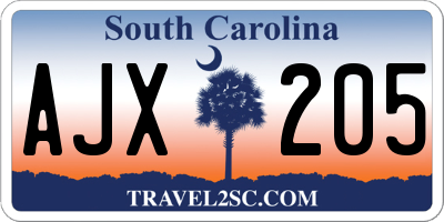 SC license plate AJX205