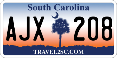 SC license plate AJX208
