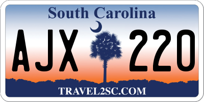 SC license plate AJX220