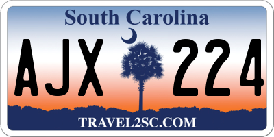 SC license plate AJX224