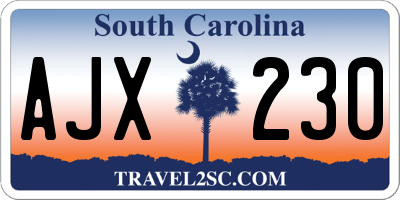 SC license plate AJX230